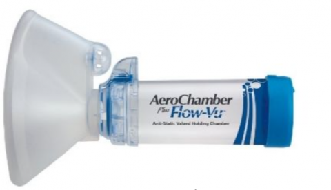 Valved Holding Chamber with Adult Mask
