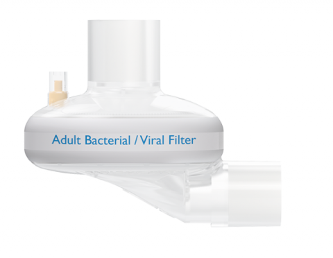Angled Bacterial Viral Filter with Port